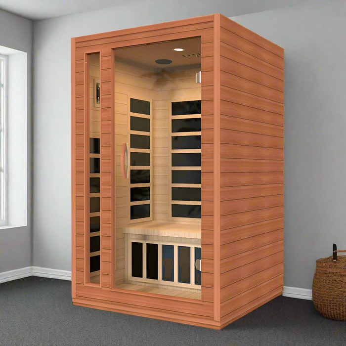 Dynamic Cordoba 2-person Low EMF FAR Indoor Infrared Sauna + Red Light Therapy | DYN-6203-01