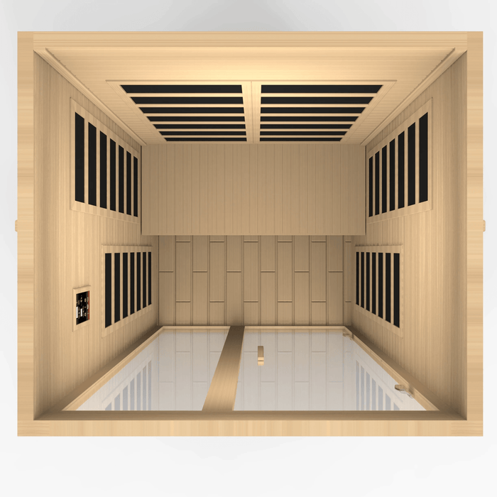 Dynamic Santiago 2-person Low EMF FAR Indoor Infrared Sauna + Red Light Therapy | DYN-6209-01