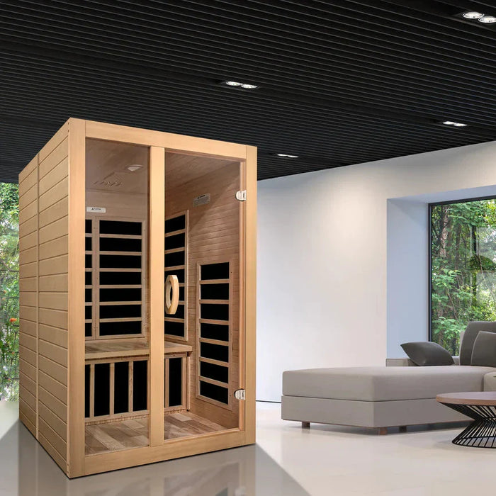 Dynamic Santiago 2-person Low EMF FAR Indoor Infrared Sauna + Red Light Therapy | DYN-6209-01