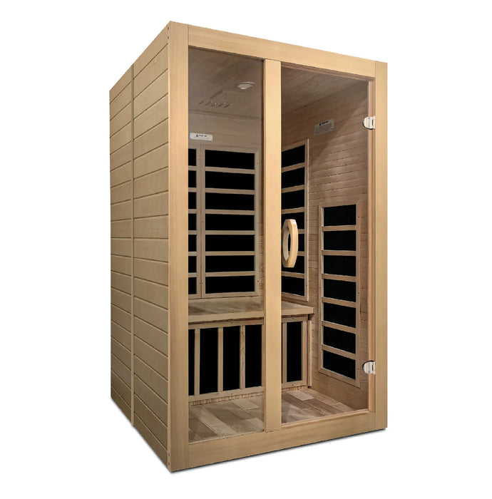 Dynamic Santiago 2-person Low EMF FAR Indoor Infrared Sauna + Red Light Therapy | DYN-6209-01