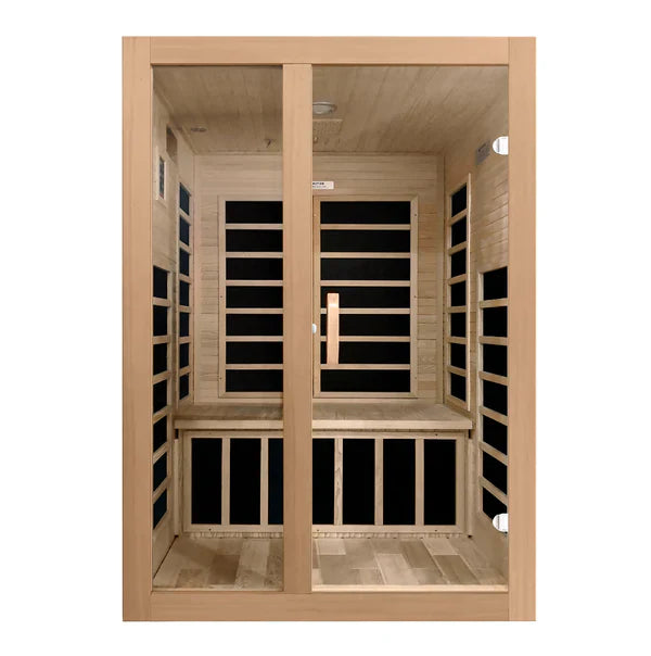 Dynamic Santiago 2-person Low EMF FAR Indoor Infrared Sauna + Red Light Therapy | DYN-6209-01