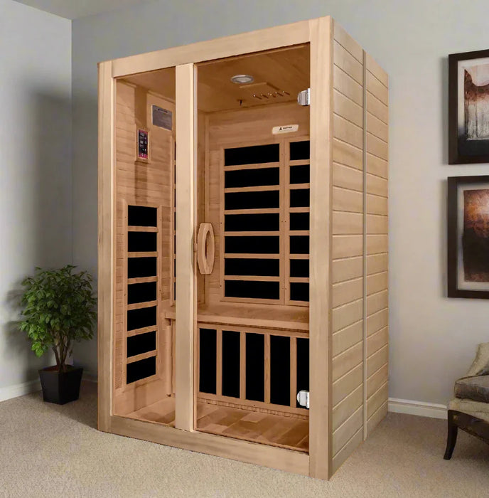 Dynamic Santiago 2-person Low EMF FAR Indoor Infrared Sauna + Red Light Therapy | DYN-6209-01