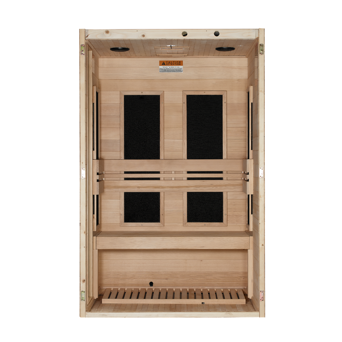 Dynamic Lucca 2-Person Low EMF FAR Indoor Infrared Sauna + Red Light Therapy | DYN-6215-05