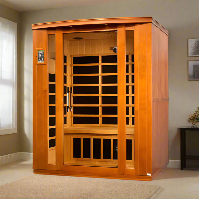 Dynamic Bellagio 3-person Low EMF FAR Indoor Infrared Sauna + Red Light Therapy | DYN-6306-02