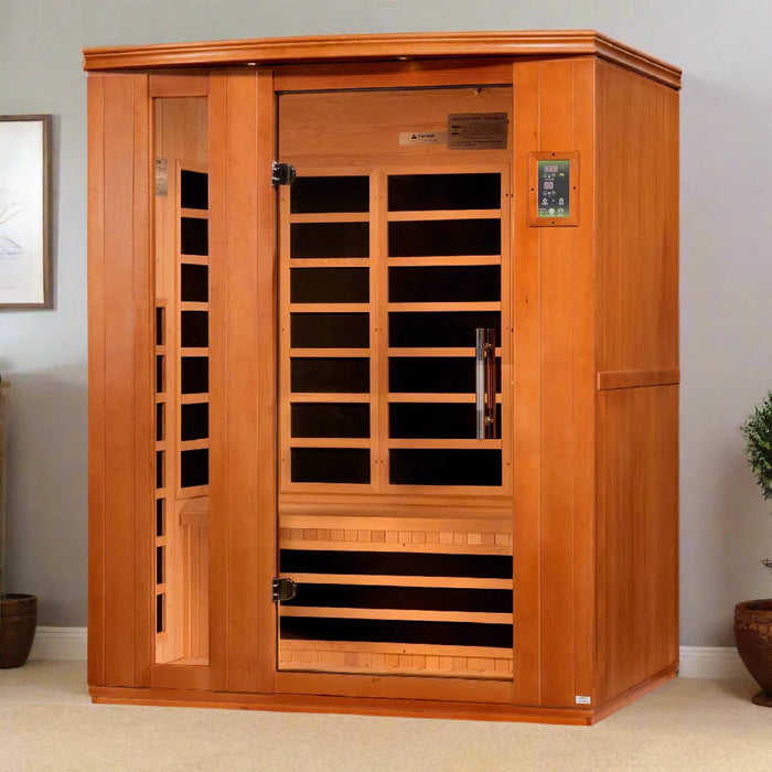 Dynamic Lugano 3-person Low EMF FAR Indoor Infrared Sauna + Red Light Therapy | DYN-6336-02