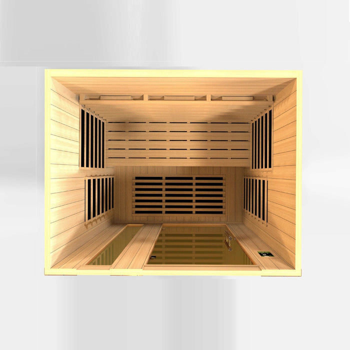 Dynamic Lugano 3-Person Near Zero EMF Full Spectrum Indoor Infrared Sauna + Red Light Therapy | DYN-6336-03 FS