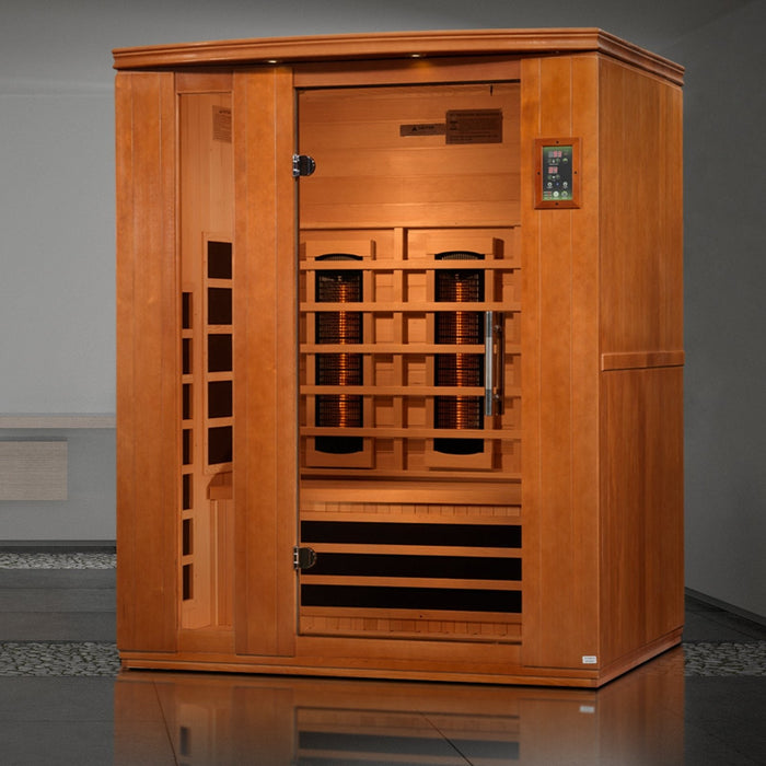 Dynamic Lugano 3-Person Near Zero EMF Full Spectrum Indoor Infrared Sauna + Red Light Therapy | DYN-6336-03 FS