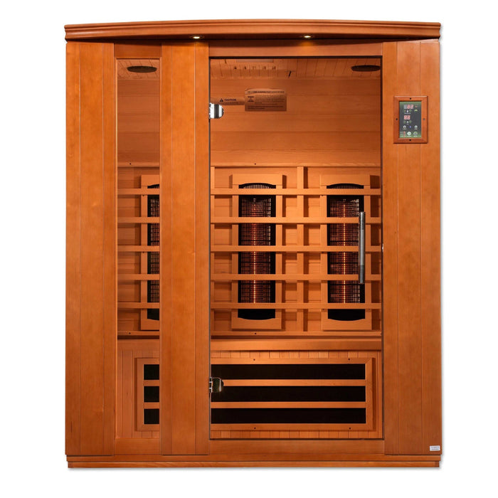 Dynamic Lugano 3-Person Near Zero EMF Full Spectrum Indoor Infrared Sauna + Red Light Therapy | DYN-6336-03 FS