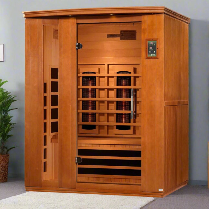 Dynamic Lugano 3-Person Near Zero EMF Full Spectrum Indoor Infrared Sauna + Red Light Therapy | DYN-6336-03 FS