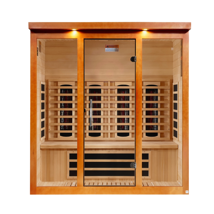 Dynamic Vila Grande 4-Person Near Zero EMF Full Spectrum Indoor Infrared Sauna + Red Light Therapy | DYN-6415-03 FS