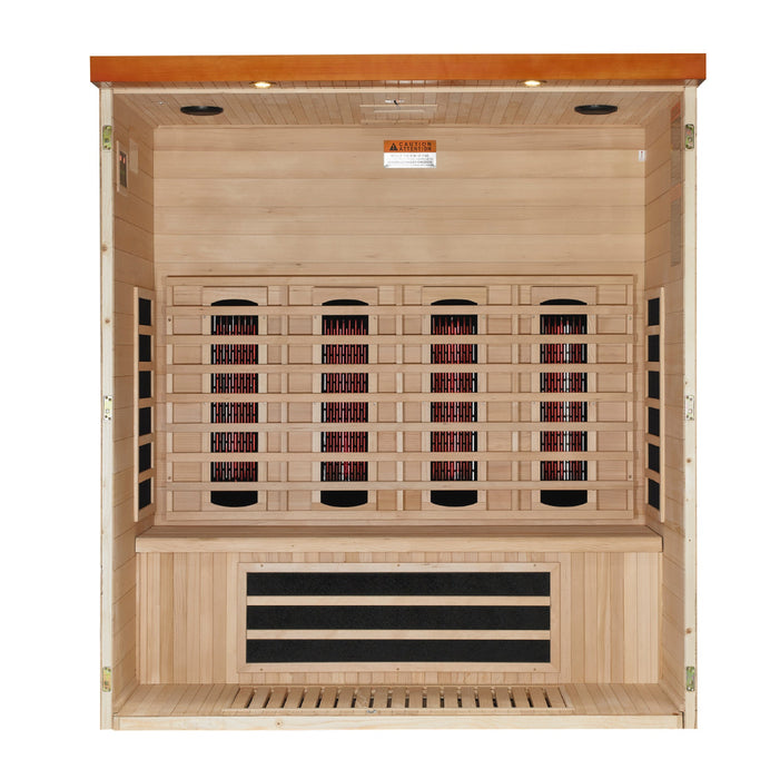 Dynamic Vila Grande 4-Person Near Zero EMF Full Spectrum Indoor Infrared Sauna + Red Light Therapy | DYN-6415-03 FS