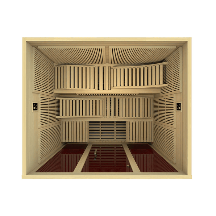 Dynamic Monaco Elite 6-person Ultra Low EMF FAR Indoor Infrared Sauna + Red Light Therapy | DYN-6996-01 Elite