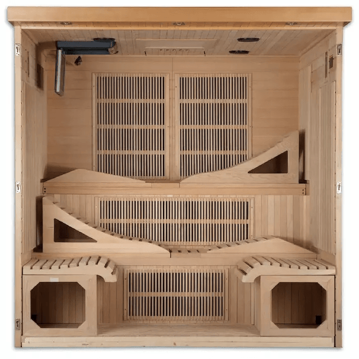 Dynamic Monaco Elite 6-person Ultra Low EMF FAR Indoor Infrared Sauna + Red Light Therapy | DYN-6996-01 Elite