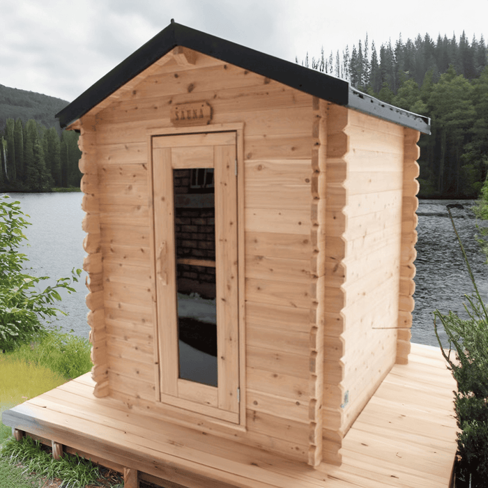 Dundalk Leisurecraft Canadian Timber 2-3 Person Granby Outdoor Traditional Cabin Sauna | CTC66W