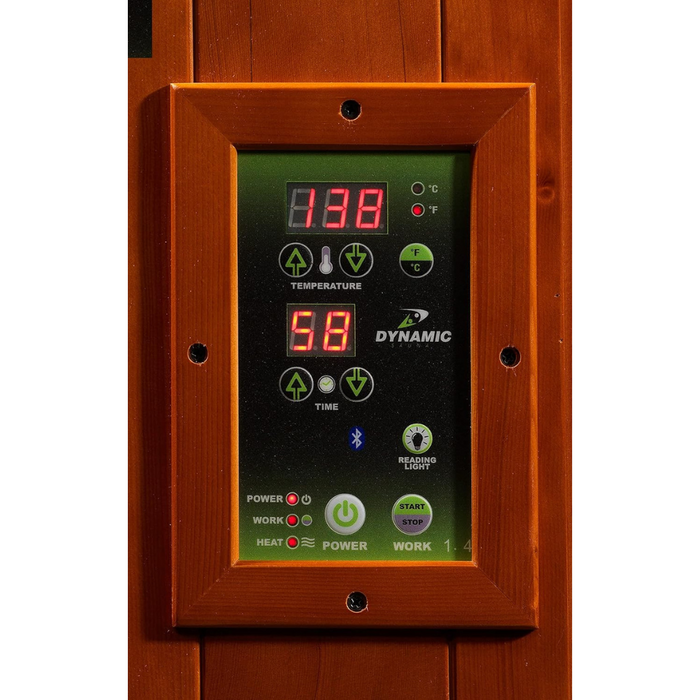 Dynamic Santiago 2-Person Full Spectrum Near Zero EMF Indoor Infrared Sauna + Red Light Therapy | DYN-6209-03 FS