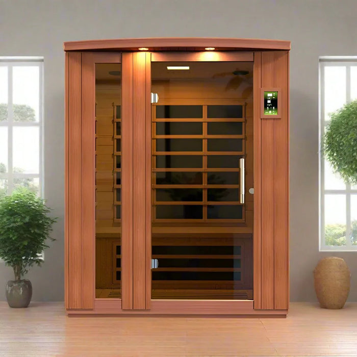 Dynamic Lugano 3-person Ultra Low EMF FAR Indoor Infrared Sauna + Red Light Therapy | DYN-6336-02 Elite