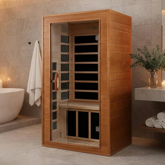 Dynamic Avila 1-2-person Low EMF FAR Indoor Infrared Sauna + Red Light Therapy | DYN-6103-01