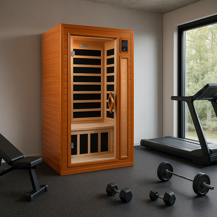 Dynamic Barcelona 1-2-person Low EMF FAR Indoor Infrared Sauna + Red Light Therapy | DYN-6106-01