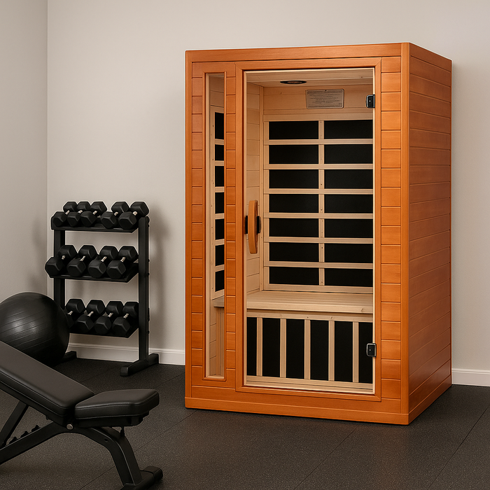 Dynamic Cordoba 2-person Low EMF FAR Indoor Infrared Sauna + Red Light Therapy | DYN-6203-01