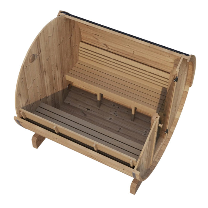 SaunaLife 4 Person 6' Long Outdoor Traditional Barrel Sauna | Ergo Model E7