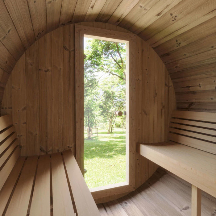 SaunaLife 2-4 Person 5' Long Outdoor Traditional Barrel Sauna  | Ergo Model E6