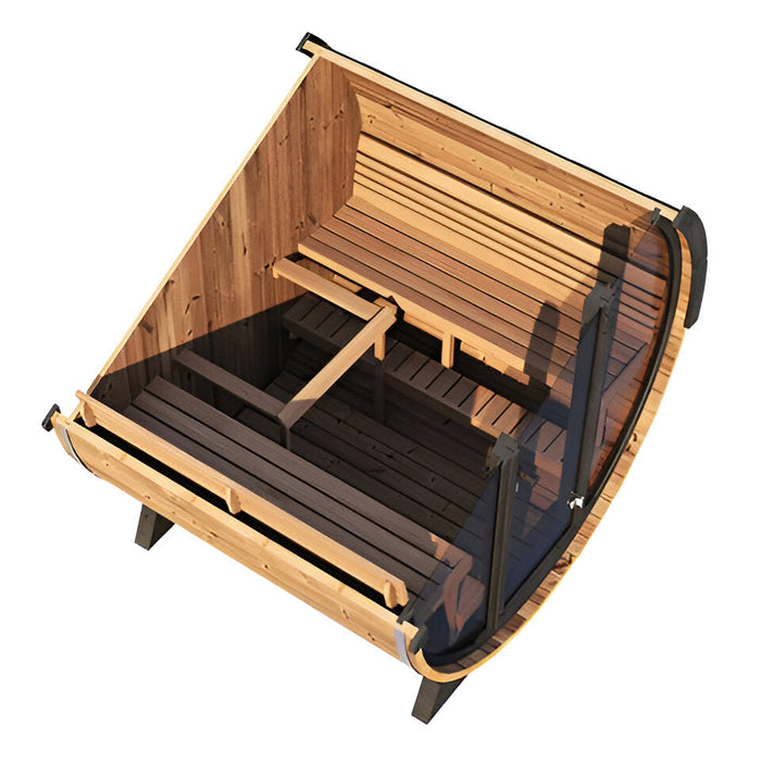 SaunaLife 4 Person 6' Long Outdoor Traditional Barrel Sauna | Ergo Model EE8G