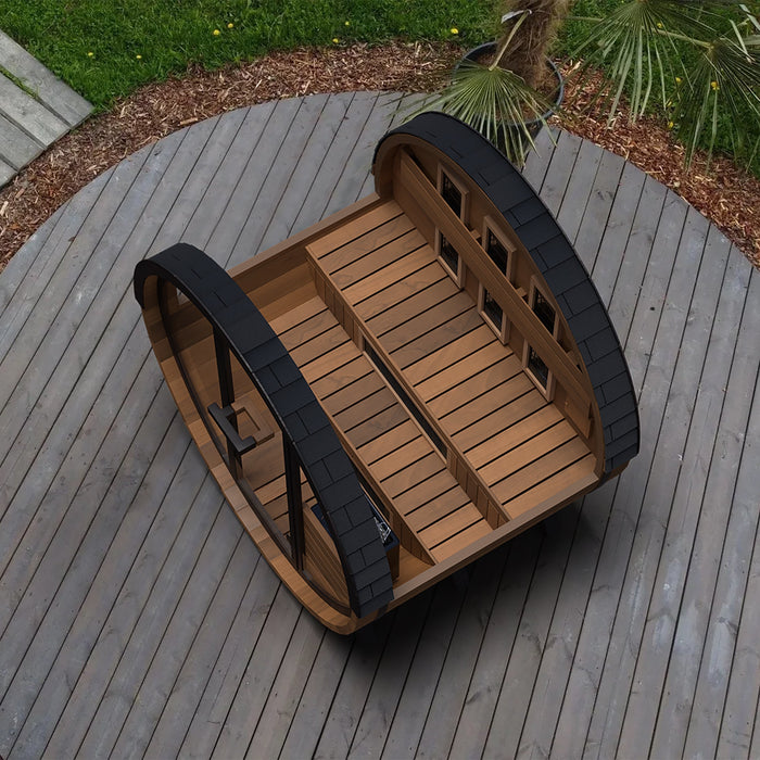Finnmark 4-Person Hybrid Outdoor Infrared & Traditional Cedar Barrel Sauna | FD-6