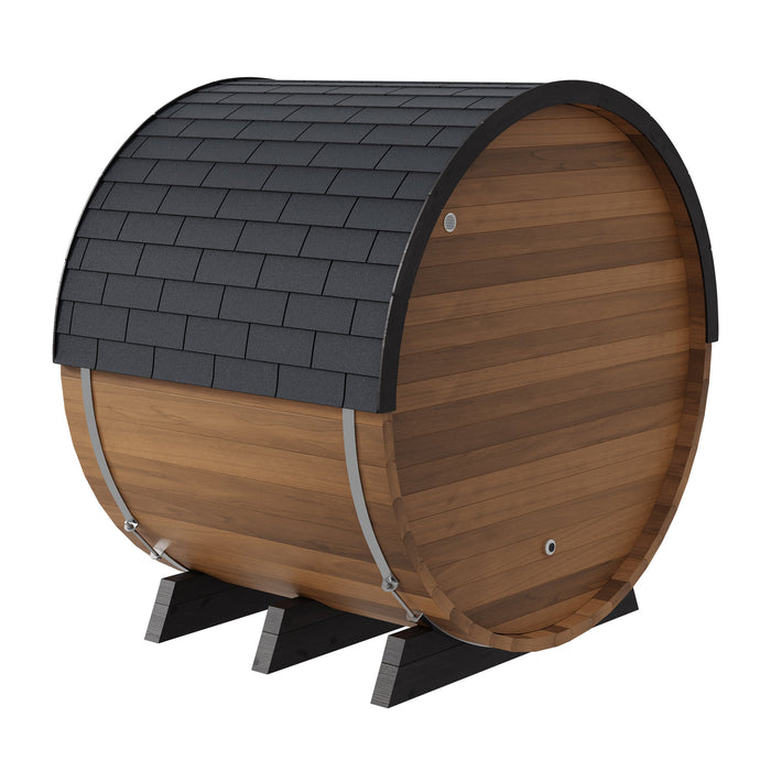 Finnmark 4-Person Hybrid Outdoor Infrared & Traditional Cedar Barrel Sauna | FD-6