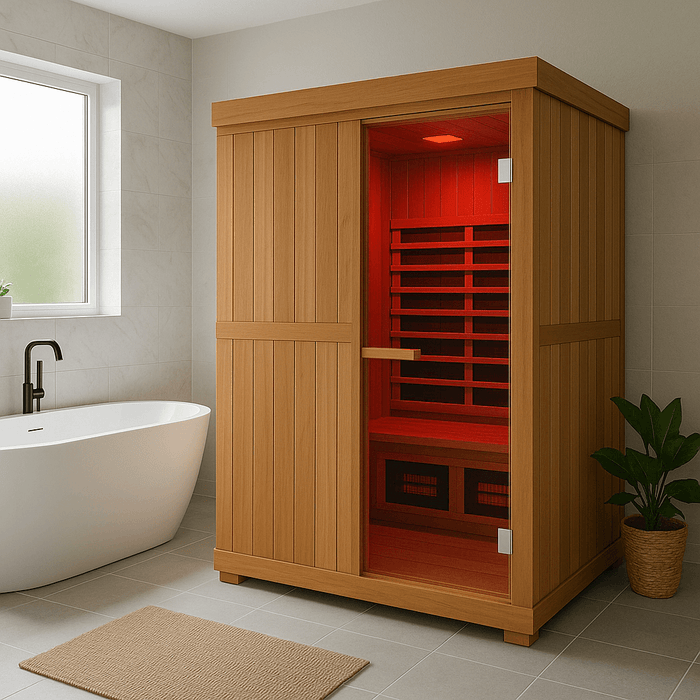 Finnmark FD-4 Trinity 2-Person Hybrid Indoor Infrared & Traditional Steam Sauna + Red Light Therapy | FD-KN004