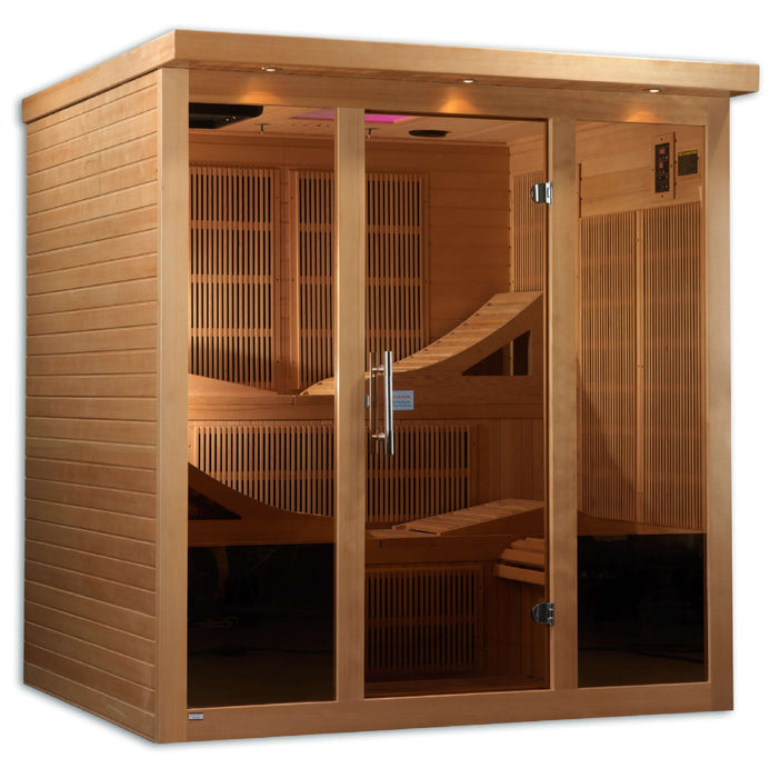 Golden Designs Monaco 6-person Near Full Spectrum Indoor Infrared Sauna + Red Light Therapy | GDI-6996-01