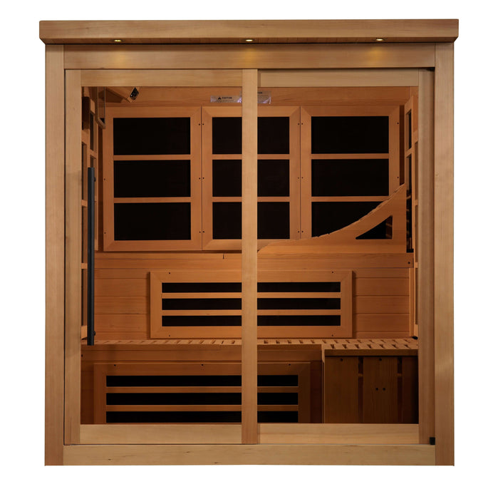 Golden Designs 6-Person Near Zero EMF FAR Indoor Infrared Sauna + Red Light Therapy | GDI-6996-02