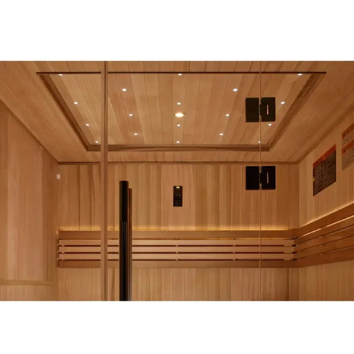 Golden Designs Osla 6-Person Indoor Sauna & Harvia Traditional Electric Heater Kit | GDI-7689-02