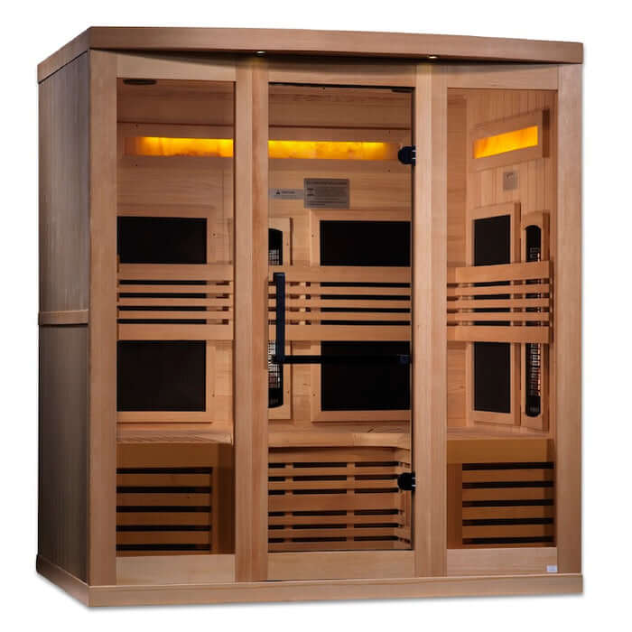 Golden Designs 6-Person Full Spectrum Near Zero EMF Indoor Infrared Sauna + Red Light Therapy | GDI-8260-01