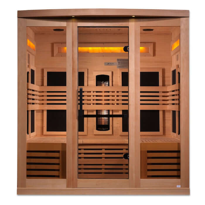 Golden Designs 6-Person Full Spectrum Near Zero EMF Indoor Infrared Sauna + Red Light Therapy | GDI-8260-01