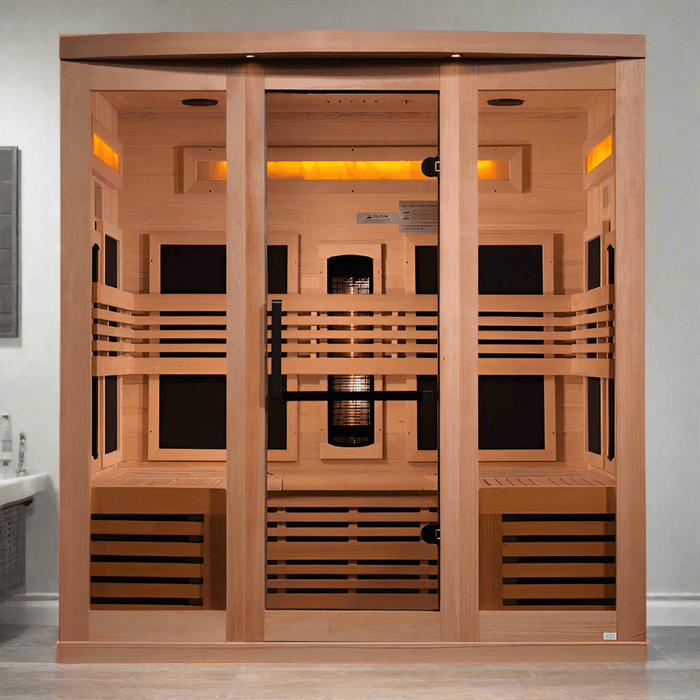 Golden Designs 6-Person Full Spectrum Near Zero EMF Indoor Infrared Sauna + Red Light Therapy | GDI-8260-01