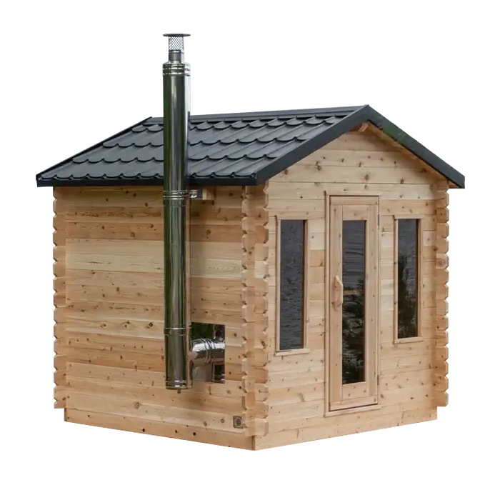 Dundalk Leisurecraft Canadian Timber 6 Person Georgian Outdoor Traditional Cabin Sauna | CTC88W