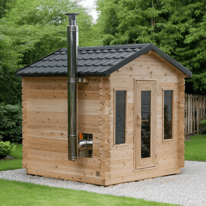 Dundalk Leisurecraft Canadian Timber 6 Person Georgian Outdoor Traditional Cabin Sauna | CTC88W