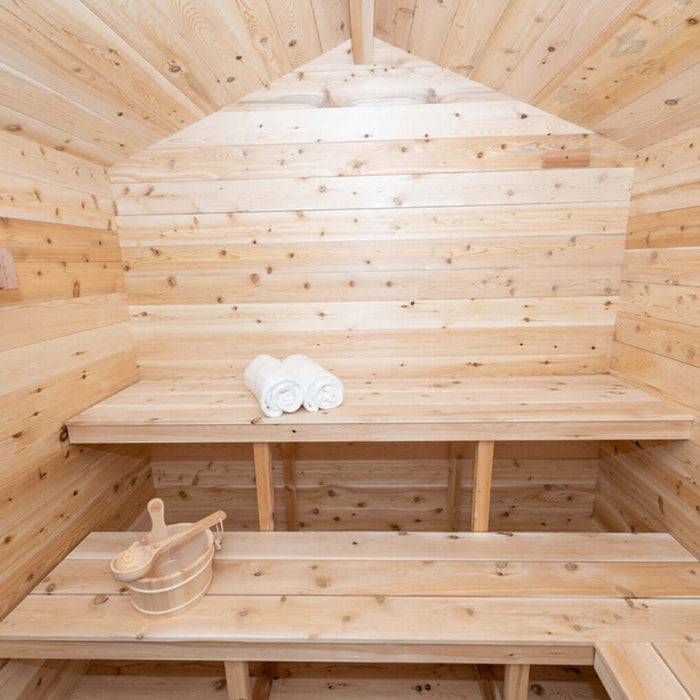 Dundalk Georgian Outdoor Cabin Sauna Kit w/ Scandia Gas Sauna Heater (Propane/Natural Gas)
