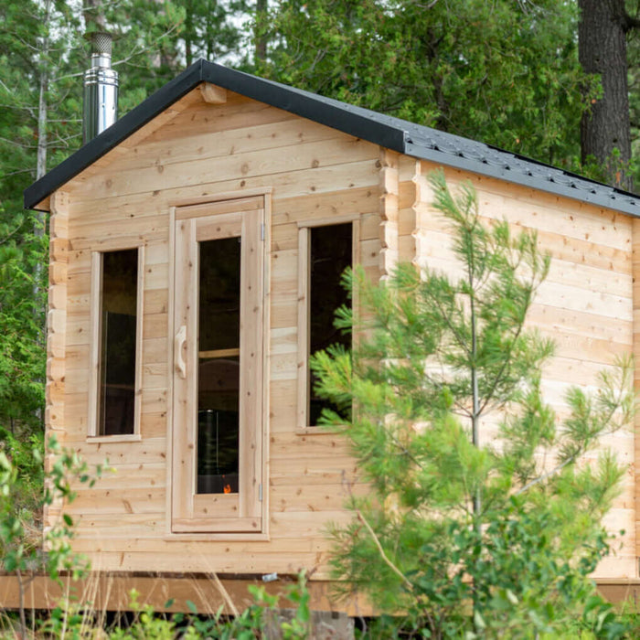 Dundalk Leisurecraft Canadian Timber 6 Person Georgian Outdoor Traditional Cabin Sauna | CTC88W