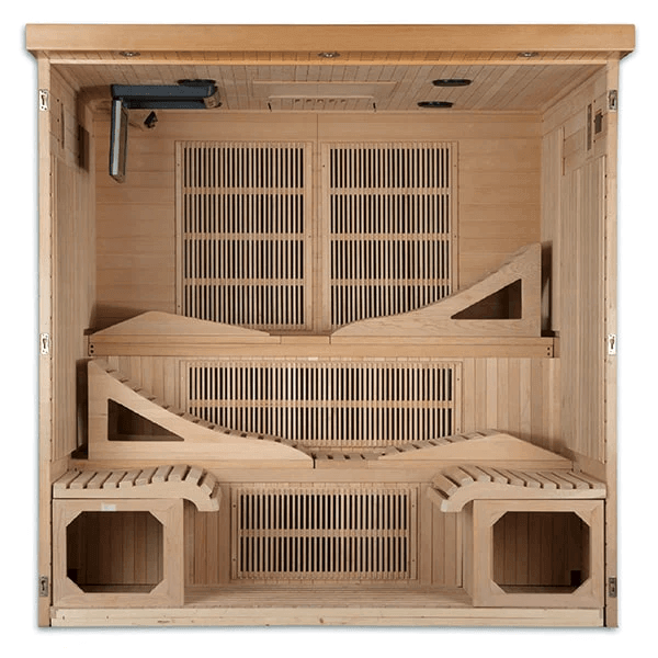 Golden Designs Monaco 6-person Near Full Spectrum Indoor Infrared Sauna + Red Light Therapy | GDI-6996-01