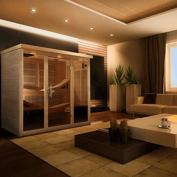 Golden Designs Monaco 6-person Near Full Spectrum Indoor Infrared Sauna + Red Light Therapy | GDI-6996-01