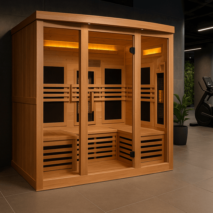 Golden Designs 6-Person Full Spectrum Near Zero EMF Indoor Infrared Sauna + Red Light Therapy | GDI-8260-01
