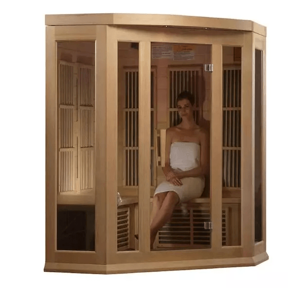 Maxxus 3-Person Corner Near Zero EMF FAR Indoor Infrared Sauna + Red Light Therapy | MX-K356-01-ZF