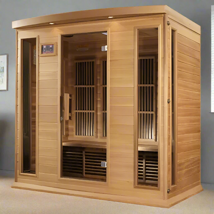 Maxxus 4-Person Low EMF FAR Indoor Infrared Sauna + Red Light Therapy | MX-K406-01-CED