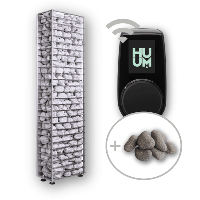 HUUM CLIFF Mini 3.5kW 240V Electric Heater Package w/ UKU Wifi Controller and Stones