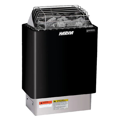 Harvia KIP 240V Electric Heater Package w/ Digital Controller and Wifi and Stones | Black Steel