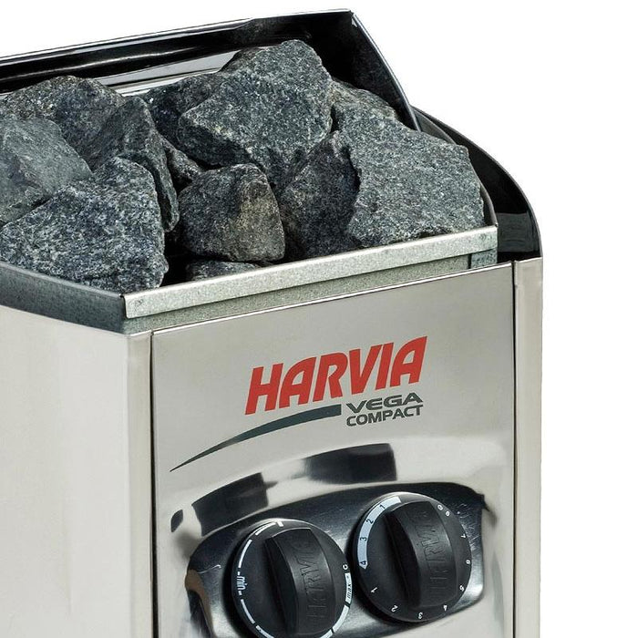 Harvia Vega Compact 120V/240V Electric Sauna Heater w/ Built-In Knob Controls - 1.9/3.5kW