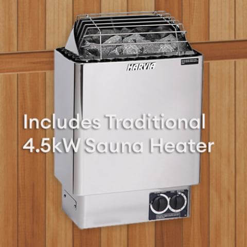 Finnmark FD-5 Trinity 4-Person Hybrid Indoor Infrared & Traditional Steam Sauna + Red Light Therapy | FD-KN005