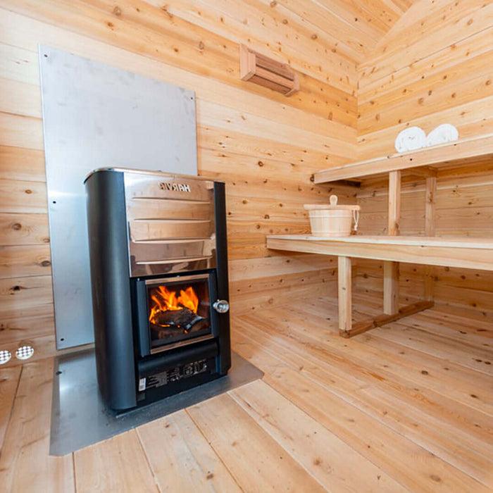 Dundalk Leisurecraft Canadian Timber 6 Person Georgian Outdoor Traditional Cabin Sauna with Changeroom | CTC88CW