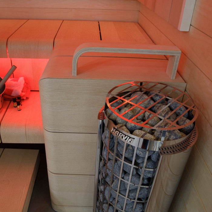 Harvia Cilindro Half Series 240V Electric Sauna Heater w/ Built-In Knob Controls 6/8/9kW